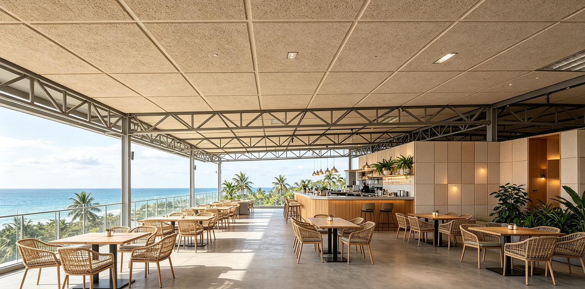 rooftop restaurant acoustic ceiling
