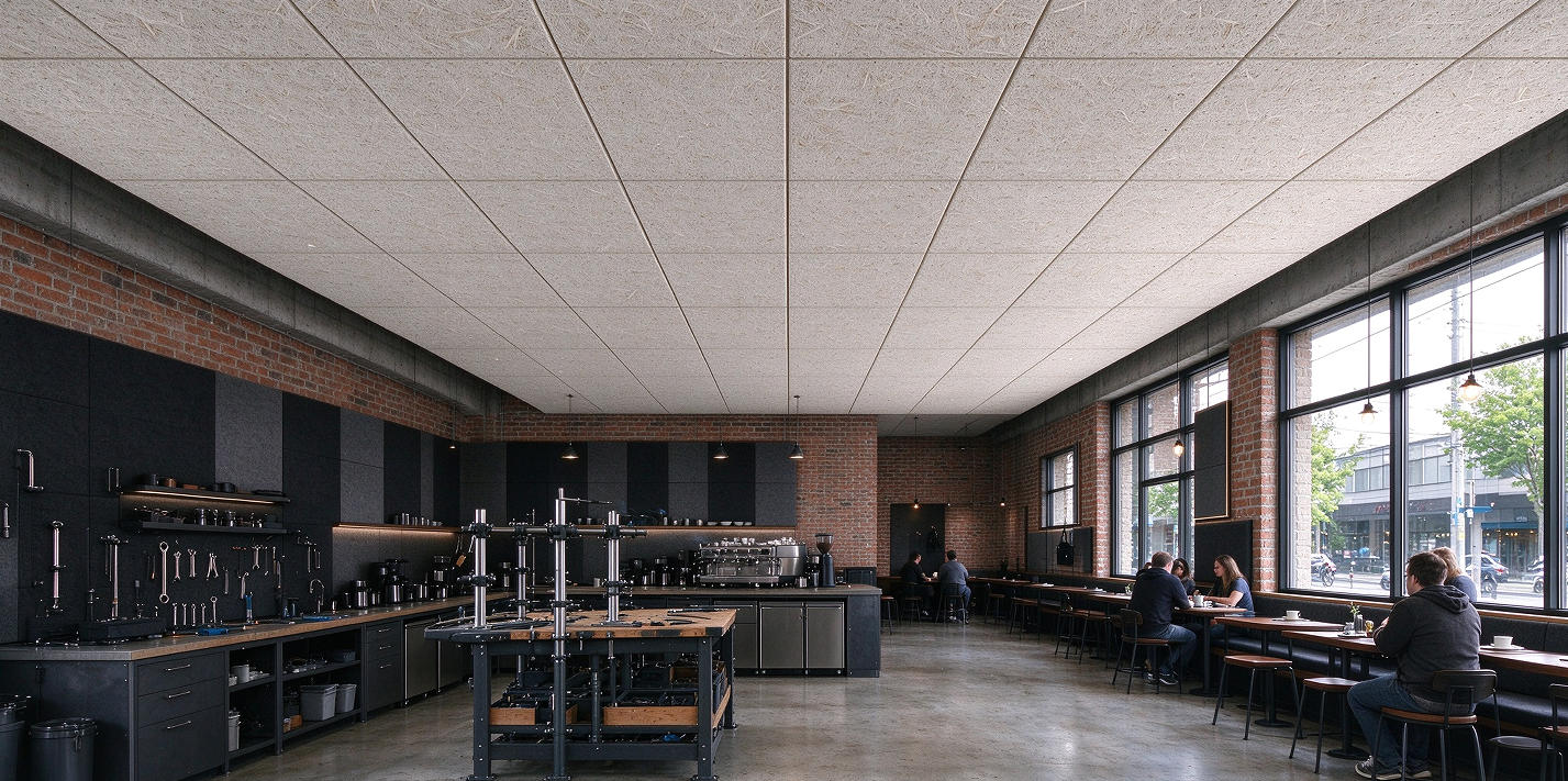 wood wool acoustic ceiling