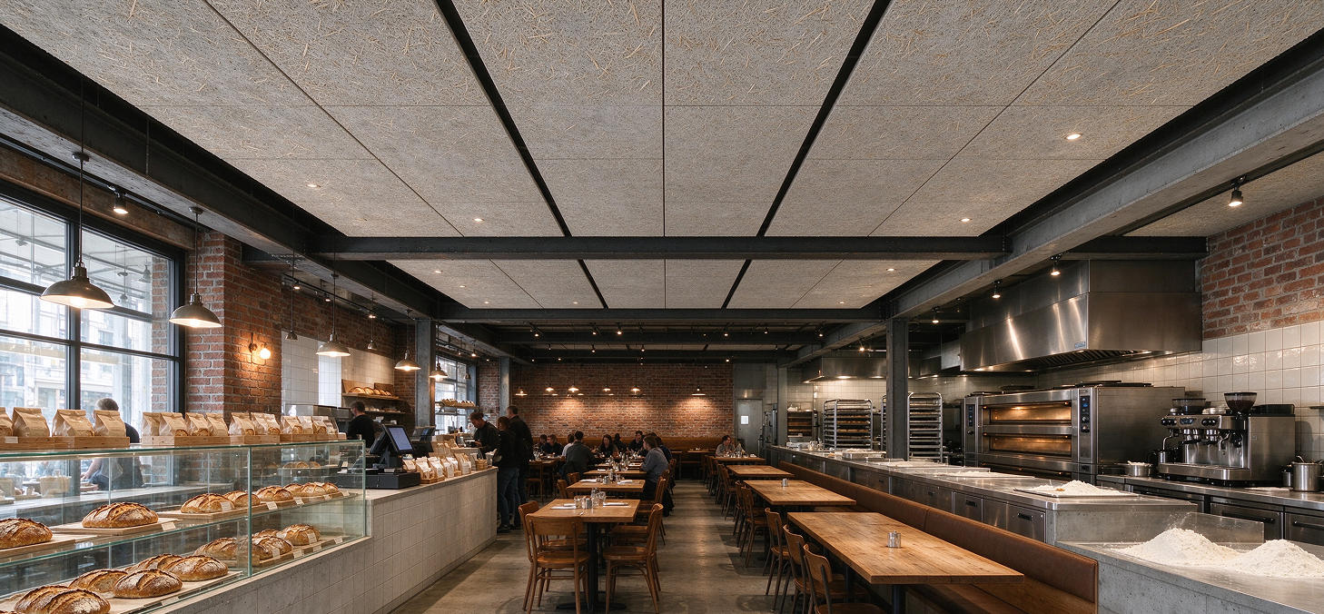 wood wool acoustic ceiling