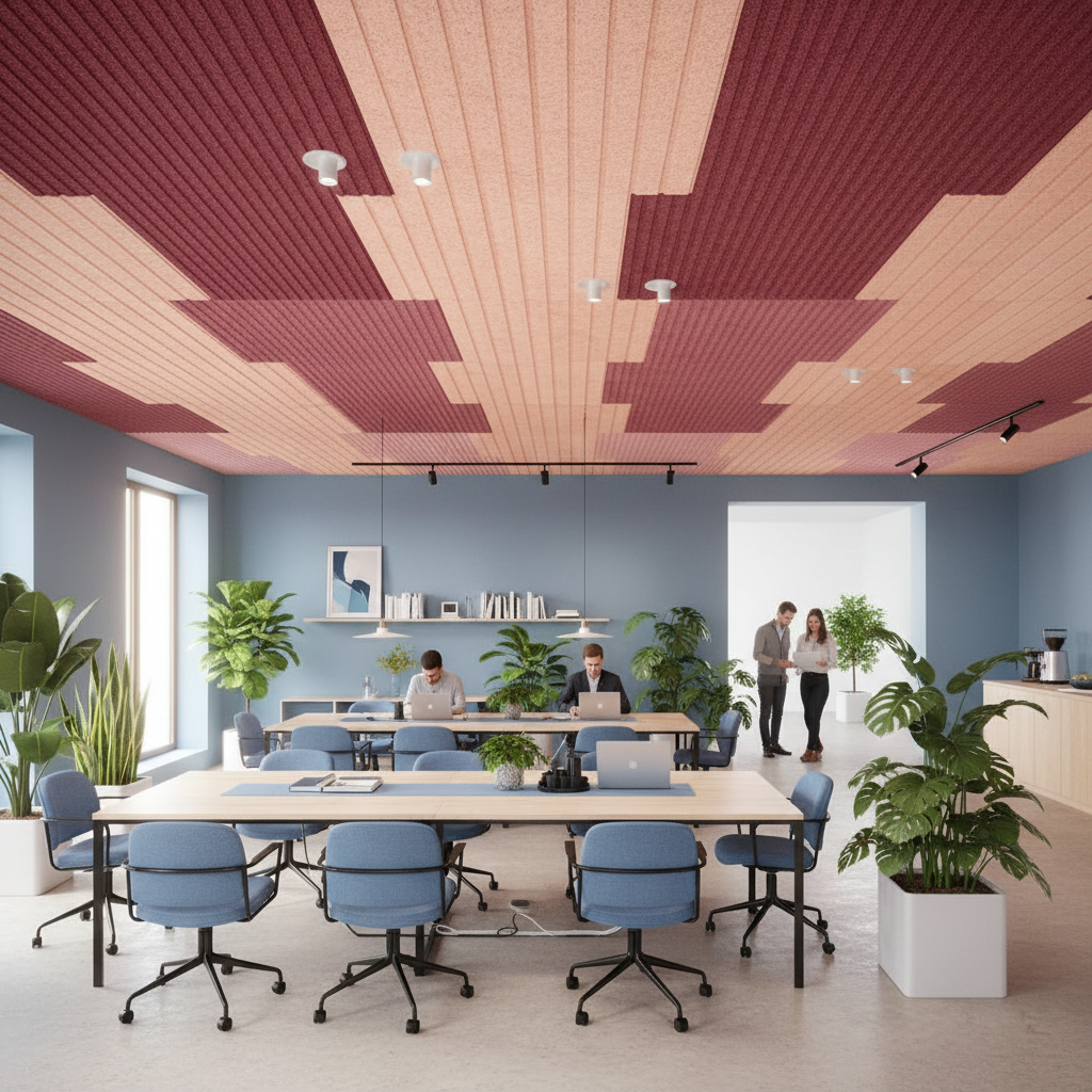 Polyester fiber acoustic ceiling