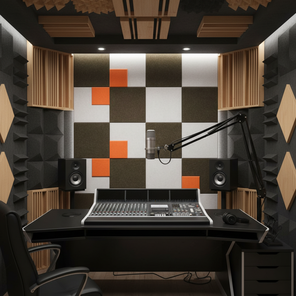 Recording studio acoustic panels