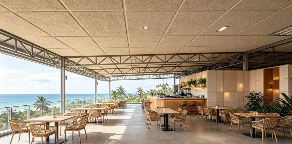 rooftop restaurant acoustic ceiling