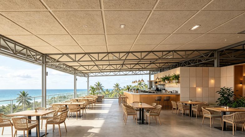 rooftop restaurant acoustic ceiling