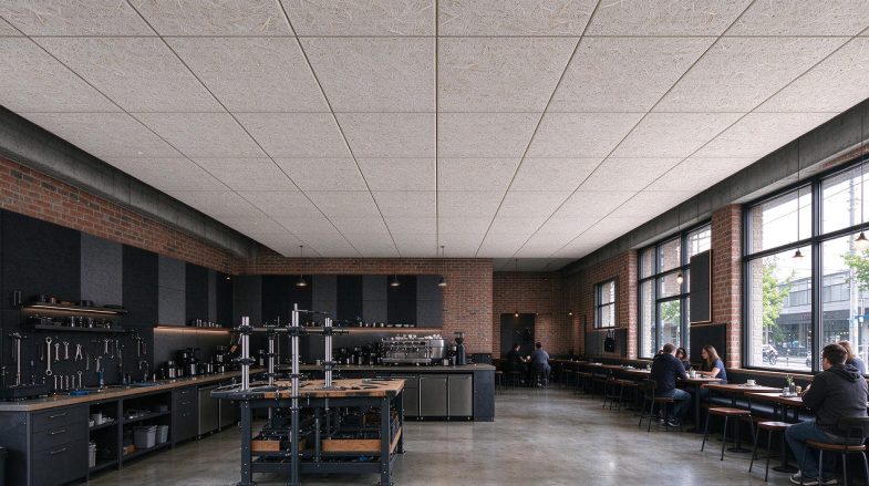 wood wool acoustic ceiling