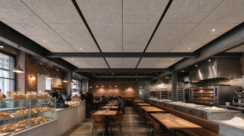 wood wool acoustic ceiling